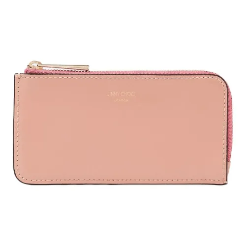 Jimmy Choo Телячья кожа Держатель для карт Держатель для карт Женский Балетный розовый Конфетно-розовый Светло-золотой