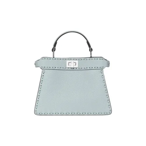 FENDI Peekaboo ISeeU Телячья кожа Одно плечо Сумка Женская Светло-синяя