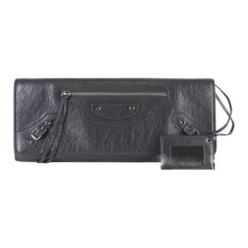 Balenciaga Lambskin Clutch Women's Dark Gray Баленсиага Ламскин Клатч Женский Темно-Серый