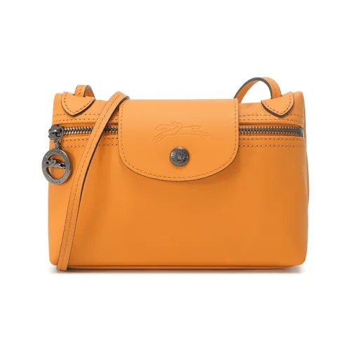 LONGCHAMP Le Pliage Xtra Коровья кожа Маленькая сумочка Сумки через плечо Сумка через плечо Мини Женская Миндально-желтая