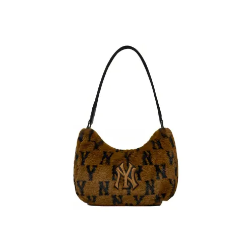 MLB MONOGRAM Коллекция Овечья шерсть Флис Маленькая сумка Сумка на плечо Сумка Обычная Женская Кофейная