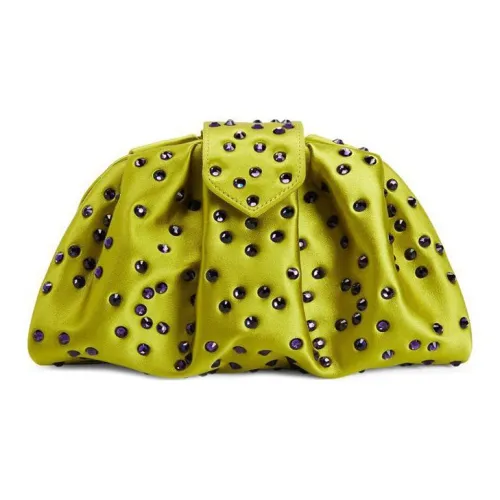 Giuseppe Zanotti GZ Сатиновый клатч маленький женский лаймово-зеленый