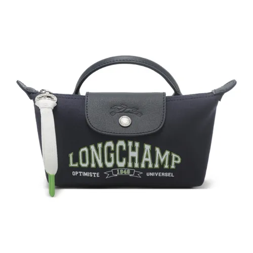 LONGCHAMP Ткань Коровья кожа Пельменная сумка Обычная Женская Морской синий