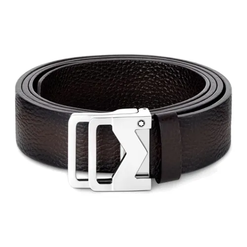 MONTBLANC Ремни из коровьей кожи унисекс коричневые ширина 3,5 см