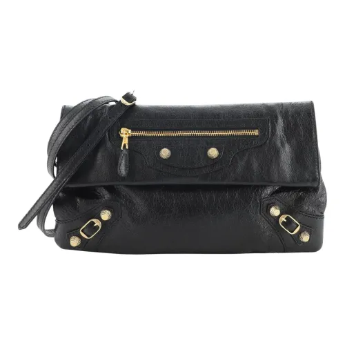 Balenciaga Lambskin с кожаной отделкой клатч через плечо мини женский черный