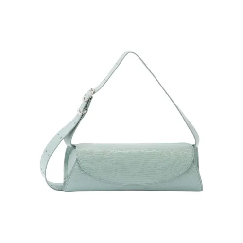 JIL SANDER Ящерица Тисненая Телячья Кожа Одно Плечо Сумка Маленькая Женская Порт Синий