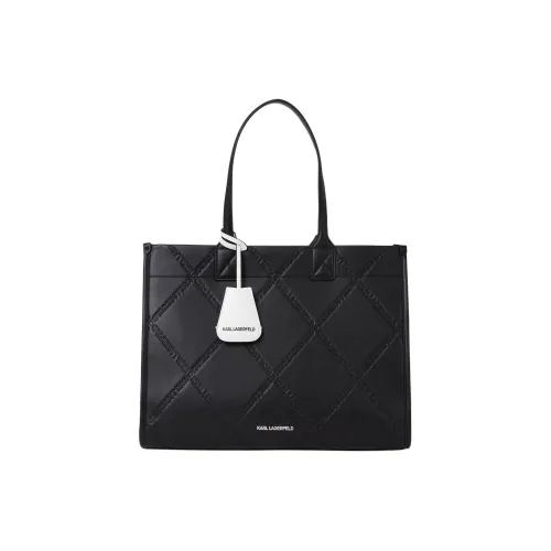 KARL LAGERFELD Переработанный полиуретан Тоут Сумка Сумка для покупок Сумка через плечо Сумка Большая Женская Черная