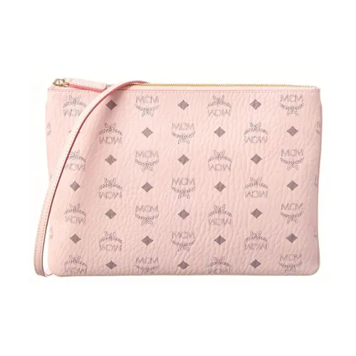 MCM Essential Visetos Origina Кожа Ручная Сумка через плечо Женская Розовая