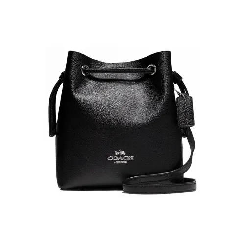 COACH Lena Кожа Ведрообразные Сумки Сумки через плечо Сумка на плечо Женская Черная
