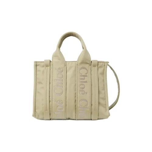 Chloe Древесный Переработанный Нейлон Тоут Сумка Сумка для покупок Сумка через плечо Сумка Маленькая Женская Hot Песочный