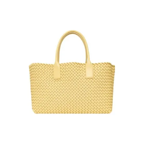 Bottega Veneta Lambskin Tote Bag Shopping Bag Medium Women's Yellow