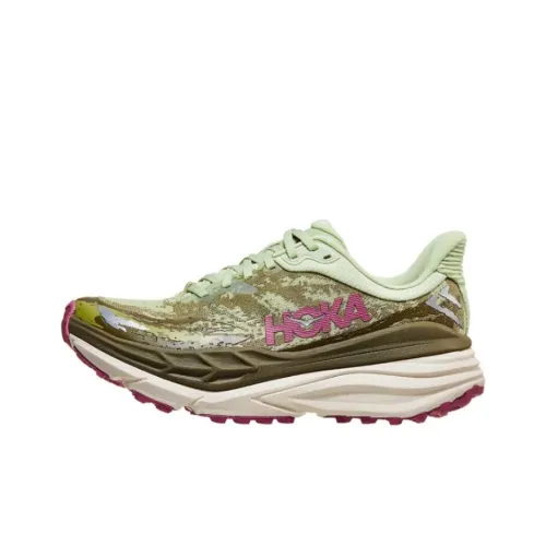 HOKA ONE ONE Stinson 7 Устойчивый к истиранию Дышащие Низкие Беговые кроссовки Унисекс Зеленый Фиолетовый