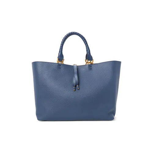 Chloe Marcie Коровья кожа Тоут Сумка Сумка для покупок Сумка на плечо Сумка Женская Синяя