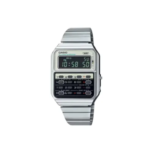 CASIO Кварцевый механизм нержавеющая сталь ремешок унисекс черный циферблат модель CA 500WE 7BJF