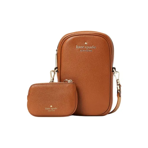 Kate Spade Зернистая текстура кожа кожа сумка через плечо унисекс цвет имбирного печенья