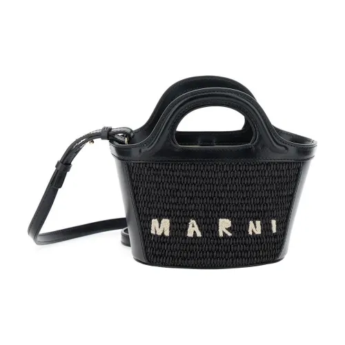MARNI Cotton Сумка Сумка через плечо Сумка через плечо Женская Черная