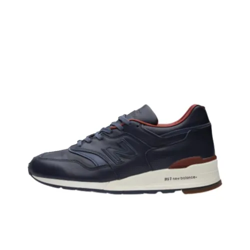 Horween Кожа x New Balance NB 997 Амортизация Износостойкие Низкие Кроссовки для Бега Унисекс Синие