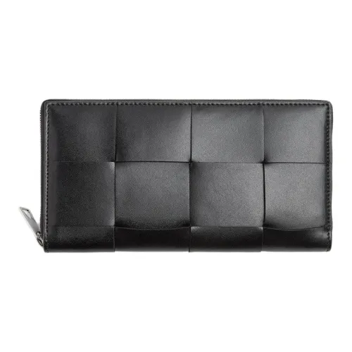 Bottega Veneta Cassette Телячья кожа Кошелек Мужской Черный