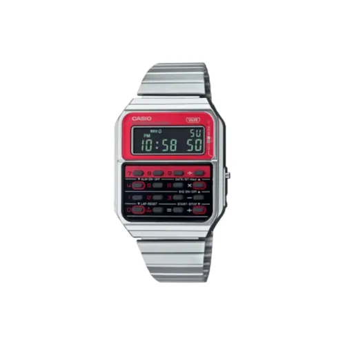 CASIO Кварцевый механизм нержавеющая сталь ремешок часы унисекс красный циферблат