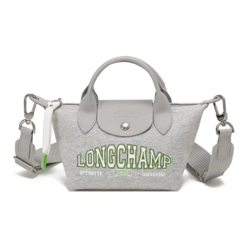 LONGCHAMP Le Pliage Ткань Пельмени Сумка через плечо Сумка для женщин Серый Логотип с принтом
