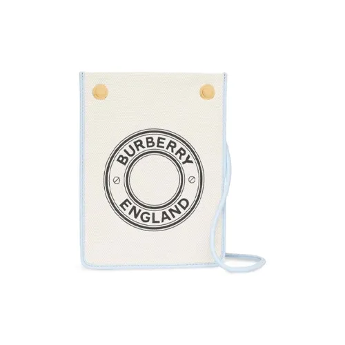 Burberry Хлопок с кожаными вставками Сумка через плечо Маленькая Женская Белая