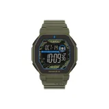 Чёрный циферблат и зелёный ремешок