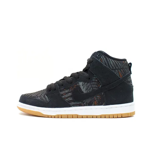 Nike Dunk SB Нескользящий Легкий Высокий Топ Скейтборд Кроссовки Мужские Черные