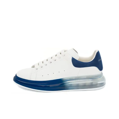 Alexander McQueen OVERSIZED Низкий Топ Спортивные Кроссовки для Скейтбординга Мужские Белые и Синие