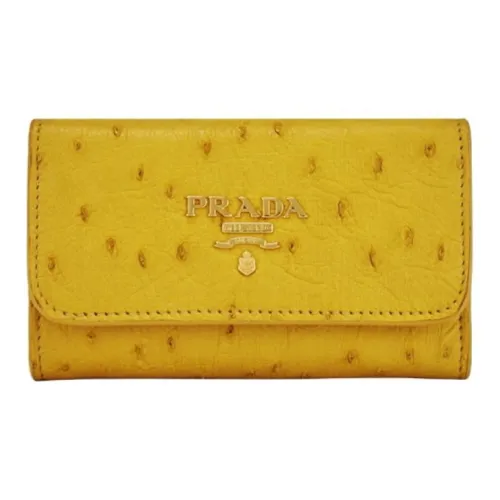 PRADA Кожа Key Pouch Женские Желтые