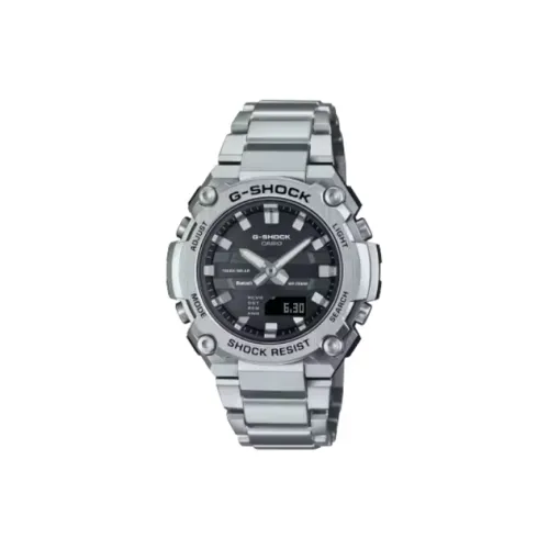 CASIO SHOCK Collection Солнечный Кварцевый Механизм Нержавеющая Сталь Ремешок Часы Мужские Черный Циферблат