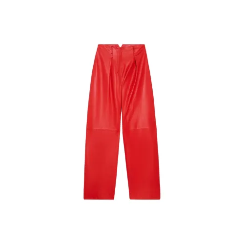 Jacquemus Красные Женские Кожаные Брюки