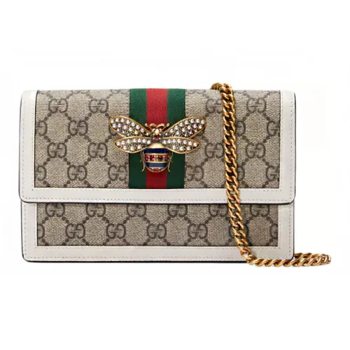 GUCCI Queen Margaret Холст и Кожа Сумка Сумка через плечо Мини Женская