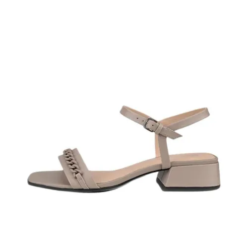 Ecco One Ремешок Сандалии 3,5 см Женские Серый Розовый