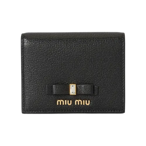 MIU MIU Кошелек из козьей кожи женский черный