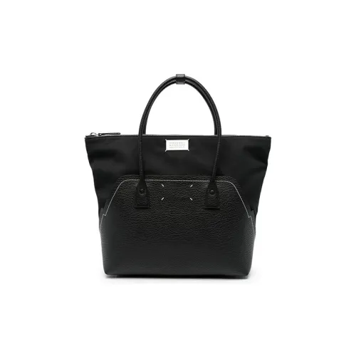 Maison Margiela Хлопок Телячья Кожа Тоут Сумка Сумка для покупок Сумка Большая Женская Черная