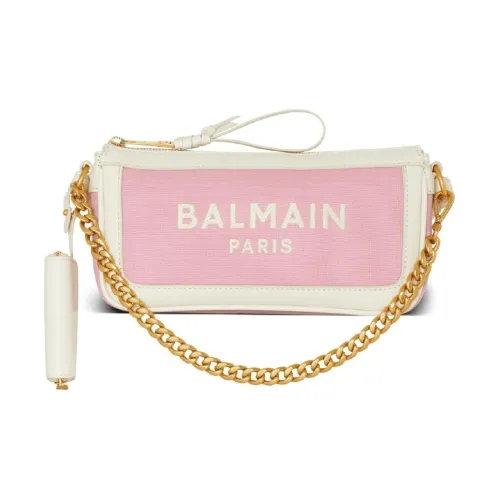 BALMAIN B Army Холст и Кожа Сумка Сумка через плечо Женская Розовая