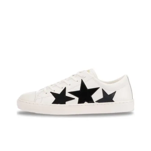 Конверс All Star Coupe Triostar Бык Амортизация Износостойкие Низкие Кроссовки для скейтбординга Унисекс Черный Белый