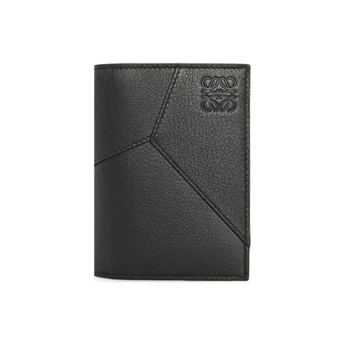 LOEWE Пазл Коровья кожа Держатель для карт Мужской Черный