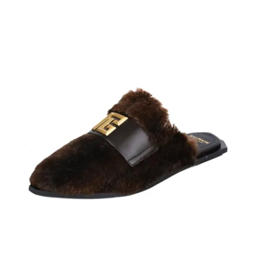 BALMAIN Резина Домашние Тапочки Женские Коричневые