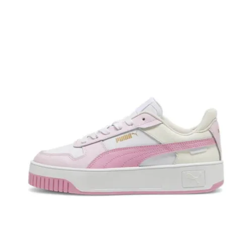PUMA Carina Street Скейтборд Кроссовки Низкие Бело-Розовые Женские