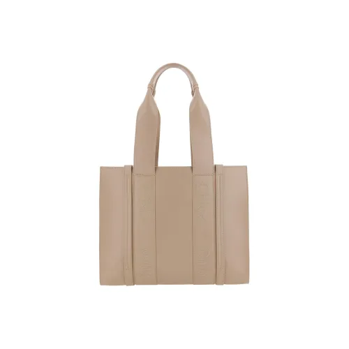 Chloe Woody Smooth Calfskin Tote Bag Shopping Bag Tote Bag Medium Women's Beige
