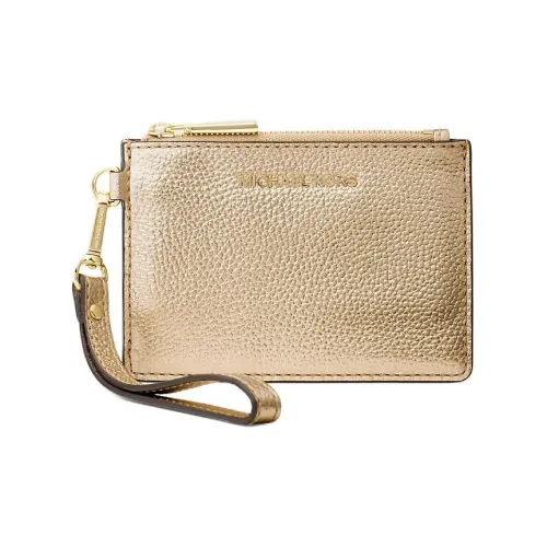 MICHAEL KORS Рельефная текстура кожа с узором "личи" кожаный кошелек держатель для монет женский светлое золото
