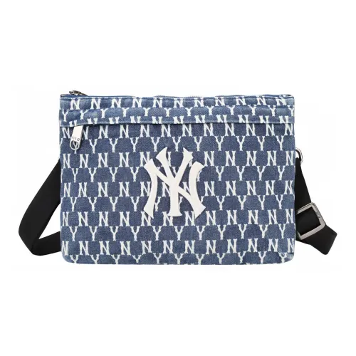 Mlb Base Logo Denim Polyester Crossbody Bag Standard Unisex Denim Blue Mlb Base Logo Деним Полиэстер Сумка через плечо Стандартная Унисекс Джинсовый Синий