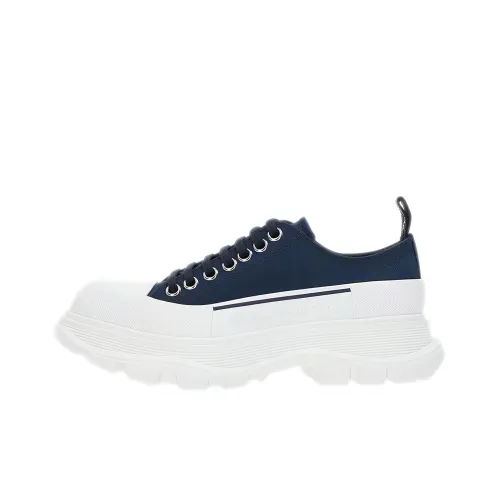 Alexander McQueen Tread Slick Low Топ Обувь на платформе Женская Белая Синяя