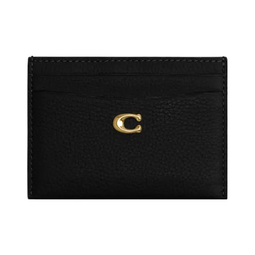 COACH Картхолдер из зернистой кожи GRAIN LEATHER Женские Черный