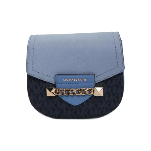 MICHAEL KORS Karla Кожа Сумка через плечо Маленькая Женская Синяя и Черная