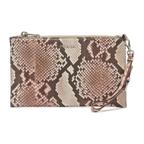 PRADA Клатч из коровьей кожи женский бежевый и коричневый