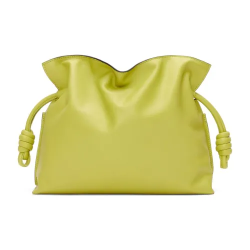 LOEWE Flamenco Коровья кожа Портативный Одно плечо Через плечо Клатч Обычный Женский Лимон