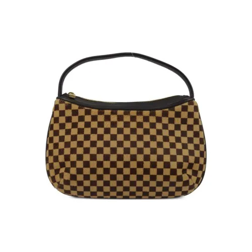 LOUIS VUITTON Мини Сумка из кожи с вставками из лошадиного волоса женская коричневая