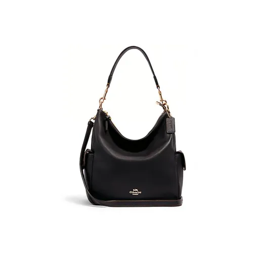 COACH Pennie Кожа Портативный Сумка через плечо Сумка на плечо Женская Черная